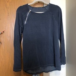 Grey Sweater with zipper on right shoulder